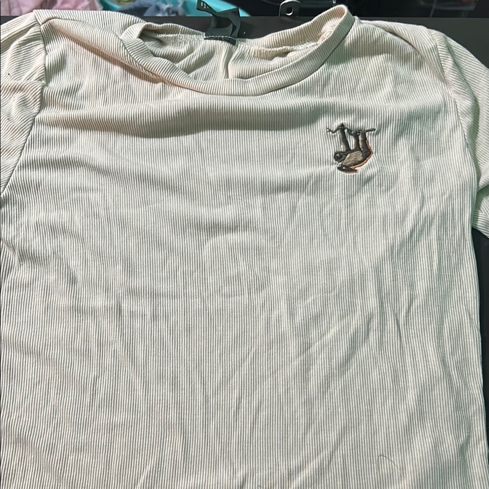 Wild Fable Cream Ribbed Top